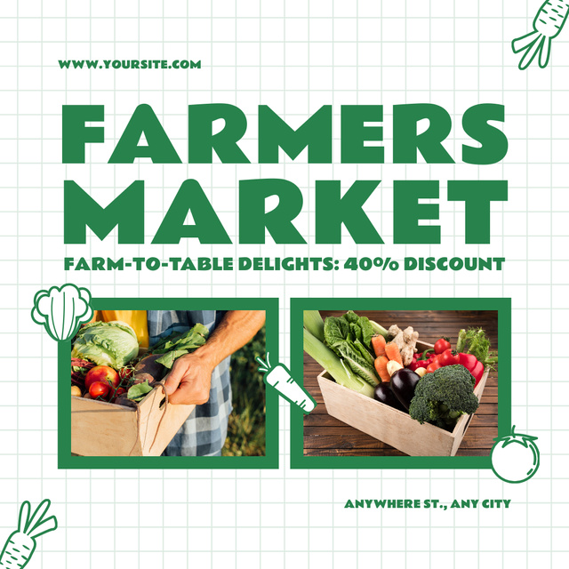 Farm to Table Veggies Instagram AD – шаблон для дизайну
