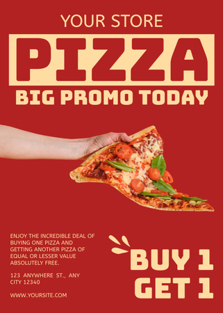 Awesome Pizza Promo Offer In Store Flayer Design Template