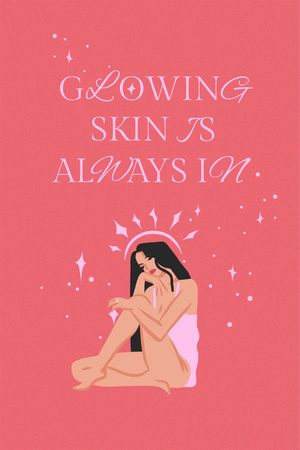Modèle de visuel Skincare Ad with Young Woman - Pinterest