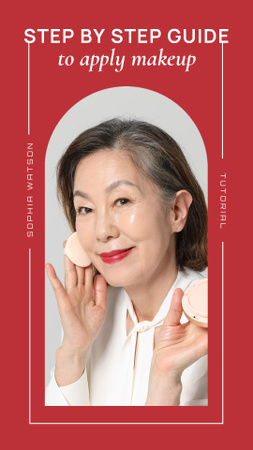 Beauty Products Ad with Senior Woman applying Cream TikTok Video Design Template