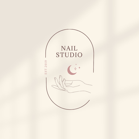 Affordable Nail Studio Services Offered Logo 1080x1080px Design Template