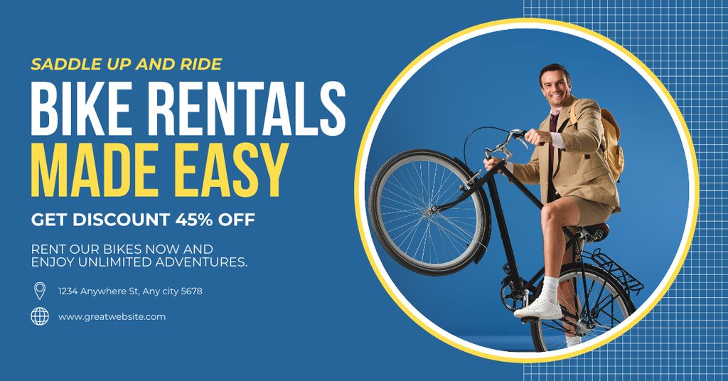 Plantilla de diseño de Easy Bicycle Rent Facebook AD 