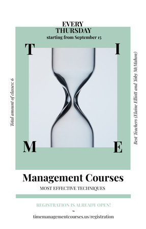 Hourglass for Management Courses ad Invitation 4.6x7.2in Design Template