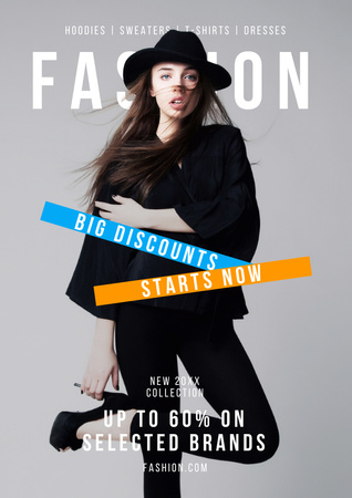Template di design New Fashion Collection Sale Offer Poster A3