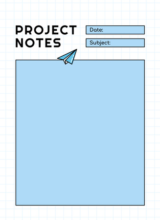 Project Notes in Blue Notepad 4x5.5in Design Template