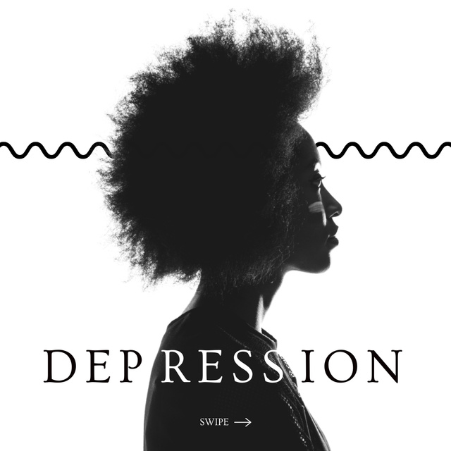 Information of Mental Health and Depression Instagram Modelo de Design