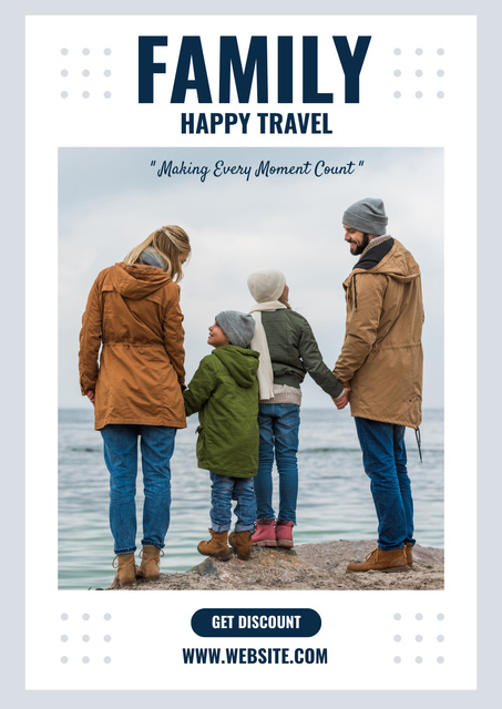 Happy Travel for Families Poster Design Template