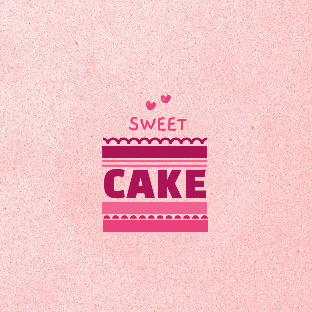 Bakery Ad with Cherry Cake Logo Modelo de Design