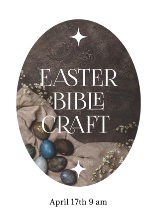 Easter Bible Crafts Fair Ad with Fancy Painted Eggs Poster 28x40in Design Template