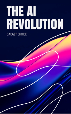 Ontwerpsjabloon van Book Cover van kunstmatige intelligentie ad met helder verloop