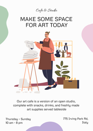 Art Cafe and Gallery Invitation Poster B2 Design Template