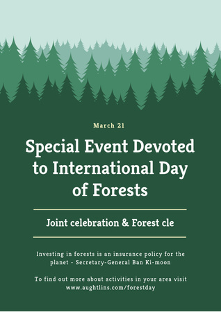 Designvorlage Special Event devoted to International Day of Forests für Poster A3