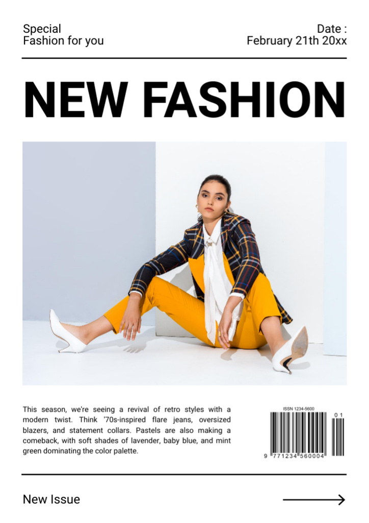 Designvorlage New Fashion Trends on White für Newsletter
