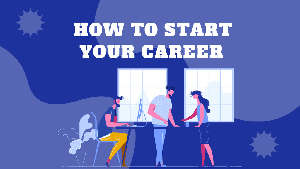 Ways to Start Your Career Youtube Thumbnail Modelo de Design