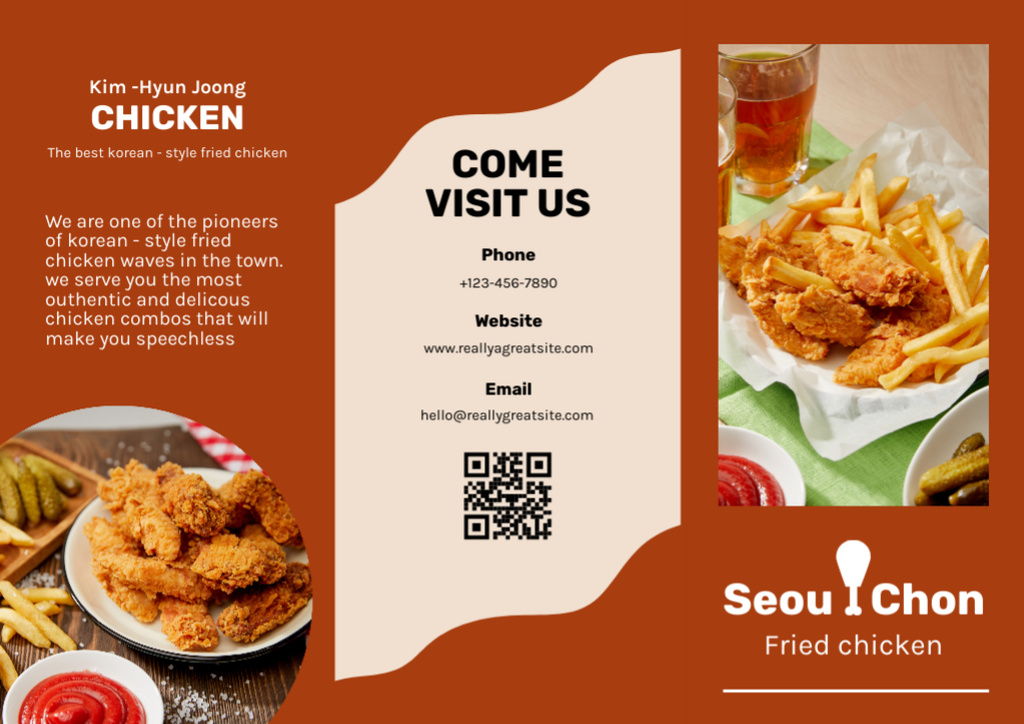 Korean Food New Menu Proposal Brochureデザインテンプレート