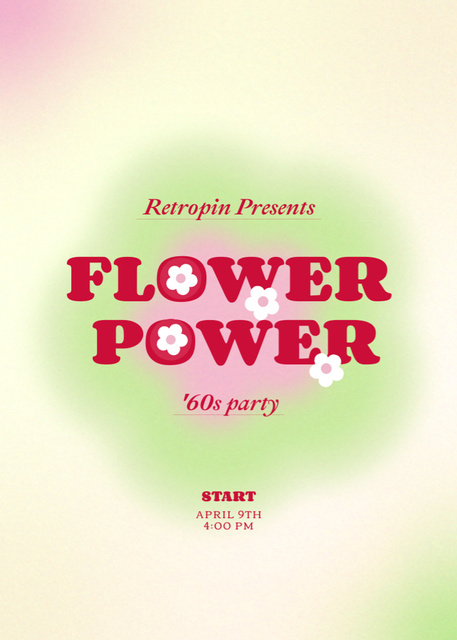 Floral Party Announcement Flayer – шаблон для дизайна
