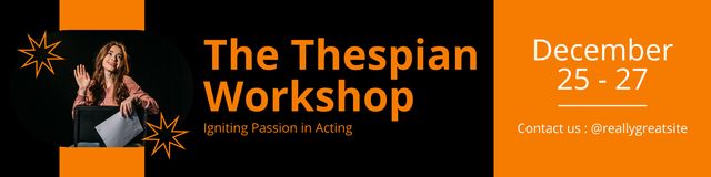 Acting Workshop Announcement in December Twitter – шаблон для дизайна