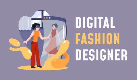 Plantilla de diseño de Digital Fashion Designer Business card 