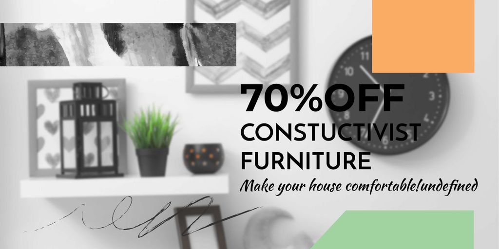 Furniture sale with Modern Interior decor Image – шаблон для дизайну