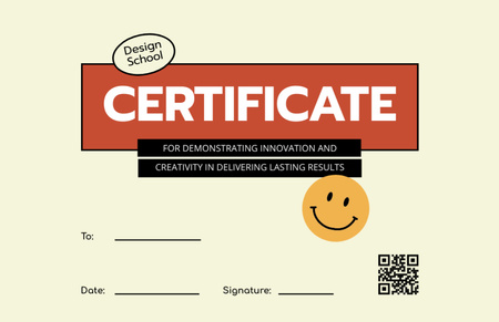 Design School Completion Award Certificate 5.5x8.5in Design Template