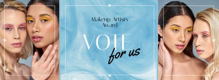 Ontwerpsjabloon van Facebook cover van Stemmen voor de beste make-upartiest