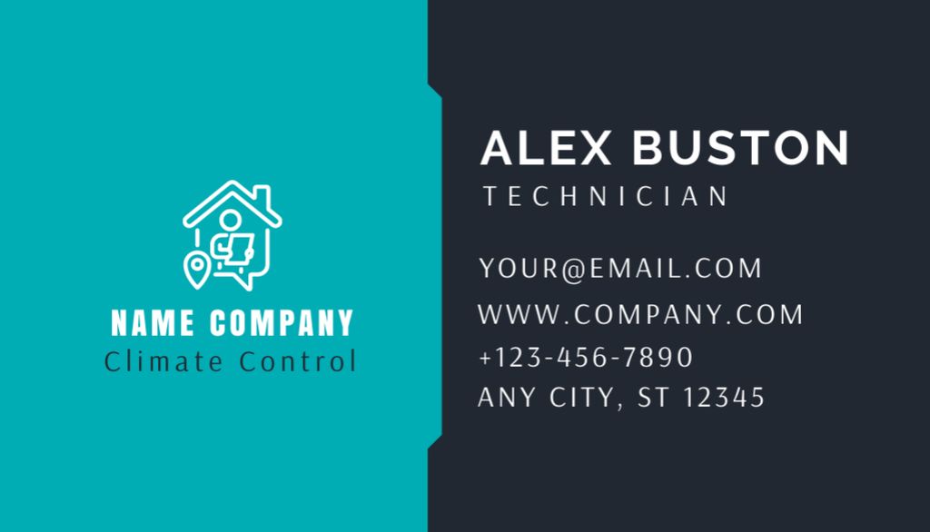 Template di design Climate Control Systems Upgrading Business Card US