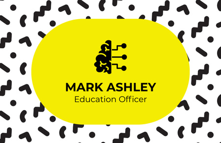 Education Officer Service with Pattern on White Business Card 85x55mm Design Template