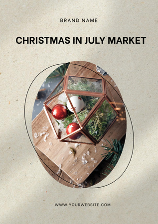 Christmas Market in July Flyer A5 Design Template