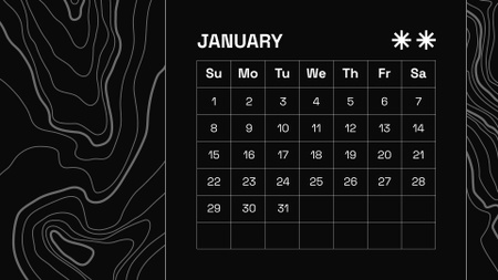 Black Abstract Texture Calendar – шаблон для дизайну