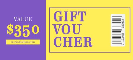 Gift Voucher for Fashion Purchases Coupon 3.75x8.25in Design Template