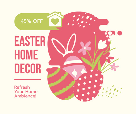 Easter Holiday Home Decor Special Offer Facebook Design Template