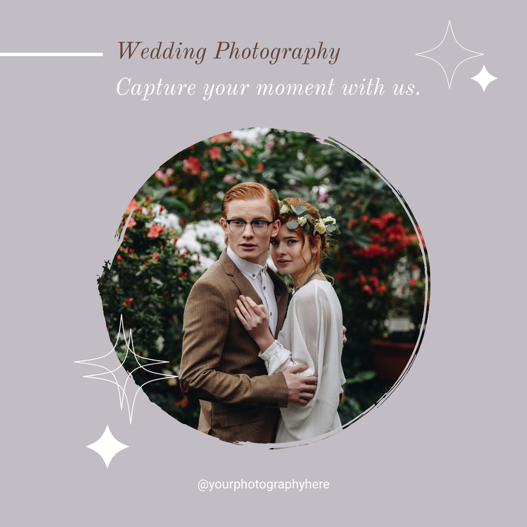 Wedding Photographer Offer for Happy Newlyweds Instagram AD tervezősablon