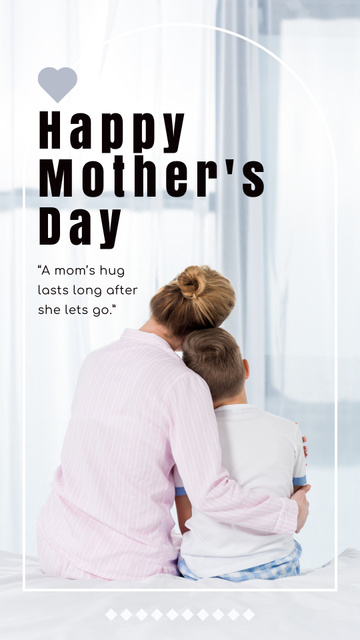 Mom Hugging Her Son on Mother's Day Instagram Story Design Template