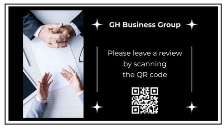 Modèle de visuel Message de remerciement d'entreprise sur noir - Business Card US