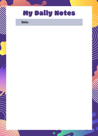 Plantilla de diseño de Custom Daily Planner with Multicolored Abstract Illustration Notepad 4x5.5in 