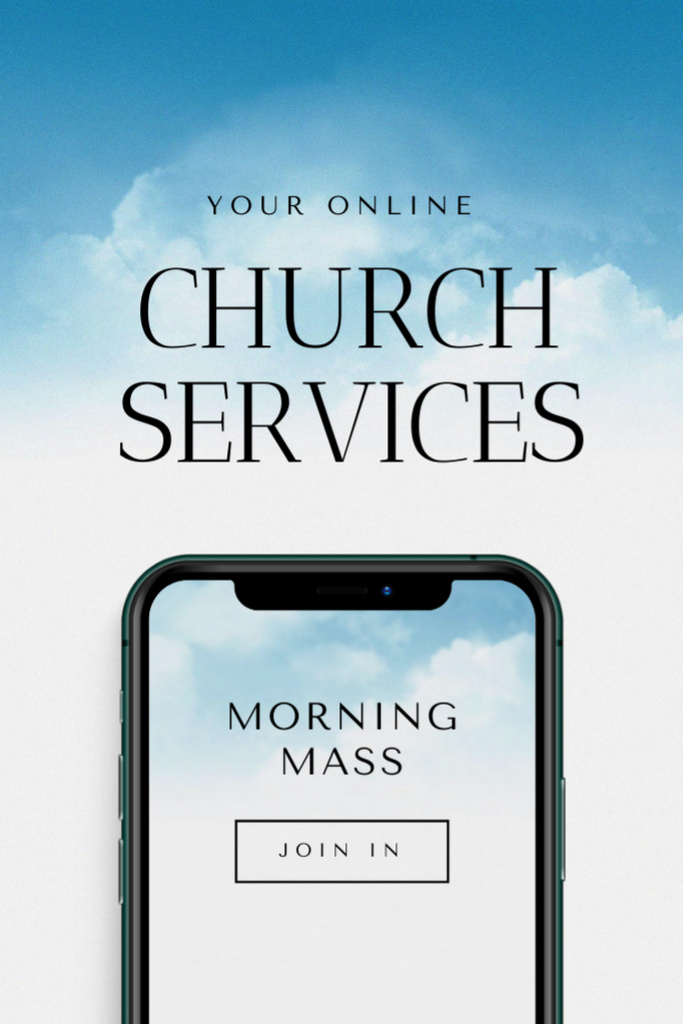 Morning Mass And Online Church Services Offer Flyer 4x6in Šablona návrhu
