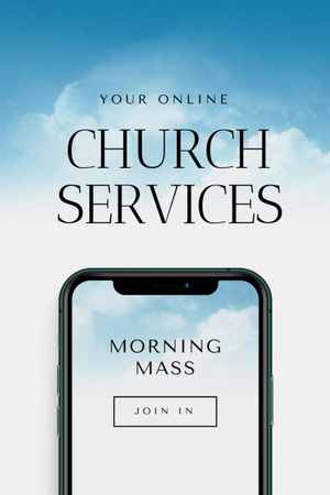 Online Church Services Offer Flyer 4x6in Tasarım Şablonu