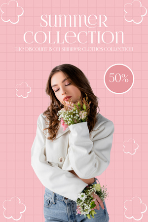 Template di design Collezione estiva di abbigliamento femminile Pinterest