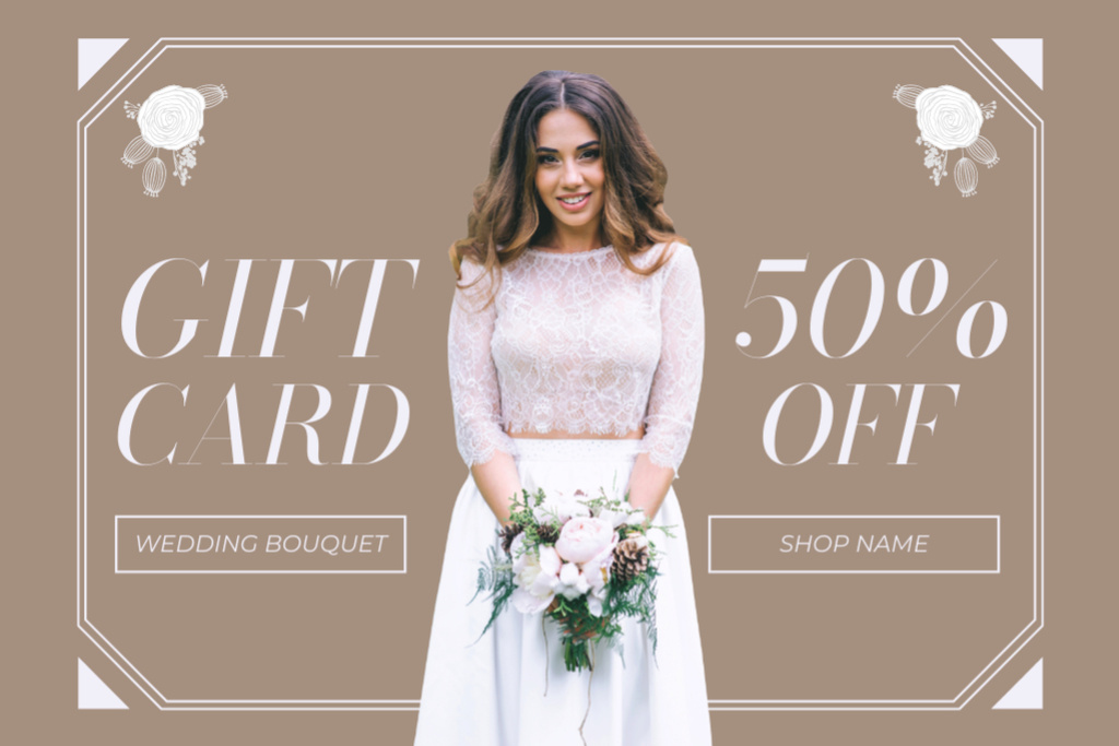 Discount Offer on Wedding Bouquets Gift Certificate tervezősablon