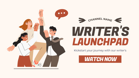 Vlogger Episode About Launchpad For Content Writer Youtube Thumbnail Design Template