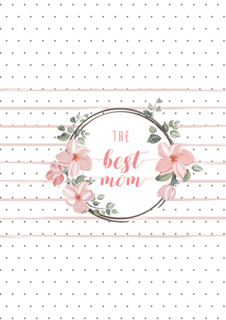 Mother's Day Greeting for the Best Mom Postcard A5 Vertical Design Template