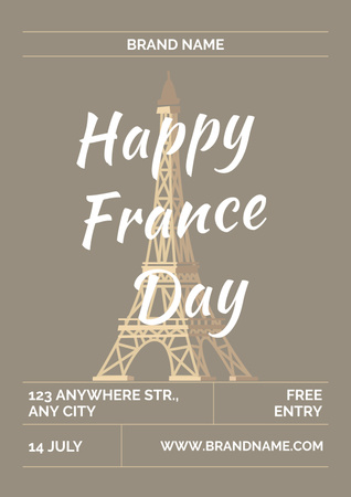 Plantilla de diseño de feliz día de francia Poster 
