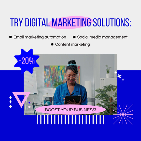 Certified Digital Marketing Services With Discounts Animated Post Design Template
