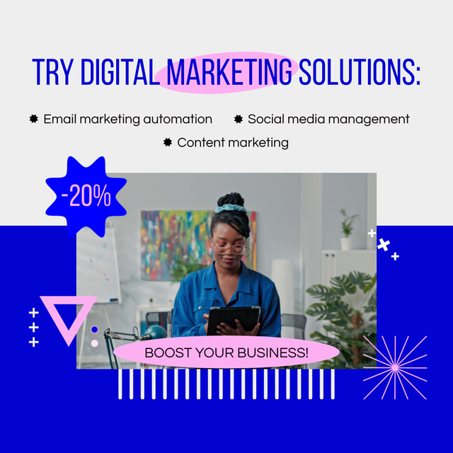 Certified Digital Marketing Services With Discounts Animated Post Modelo de Design
