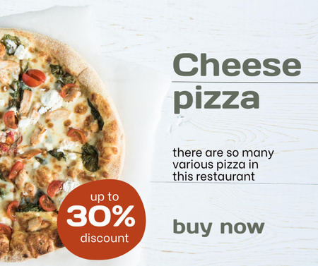 Delicious Pizza Discount Offer Facebookデザインテンプレート