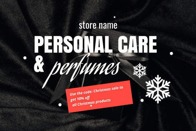 Christmas Cosmetics and Perfumes Offer At Discounted Rates Flyer 4x6in Horizontal Modelo de Design