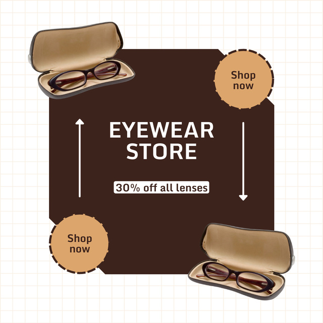 Modèle de visuel Eyewear Store Offe with Discount of Lenses - Instagram