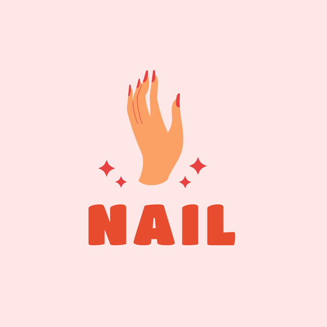Designvorlage Elegant Nail Services Offered In Pink für Logo