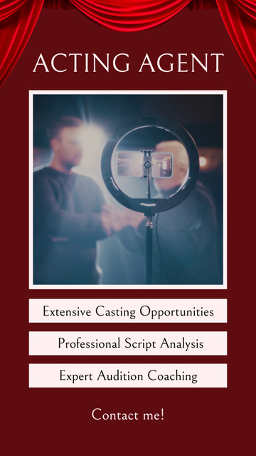 Modèle de visuel Practical Acting Agent Services And Coaching Offer - Instagram Video Story