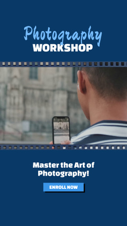 Designvorlage Workshop-Angebot für professionelle Fotografen mit Smartphone für TikTok Video